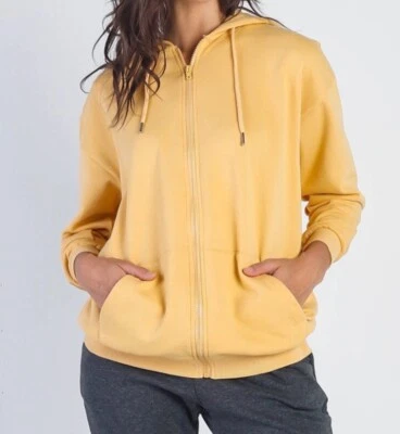Sudaderas con capucha forradas de vellón con cremallera para mujer Prendas para el torso Informal Sudadera con capucha con bolsillo Foto 1 de 4