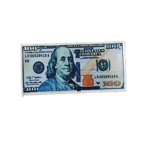 Parche de billete de $100 impreso para planchar insignia de costura estilo foto borde bordado P591 - Imagen 1 de 3