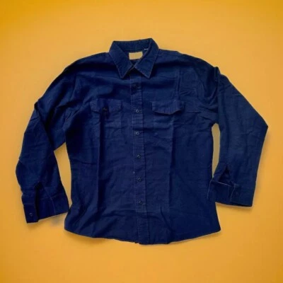 Vintage Oakton Ltd Flannel Shirt Mens L Button Up Long Sleeve Made In USA Blue - Image 1 of 3
