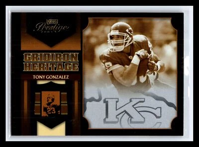 2007 Playoff Prestige #GH-1 Tony Gonzalez #/100 Gridiron Heritage KC Chiefs - Image 1 of 2