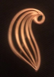 Vintage Gold-tone Abstract Brooch Pin, Matte Outline Shiny Interior 3” Classic - Picture 1 of 4