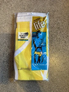 Vintage 1970s Jockey LIFE Lo-rise Slim Guy Brief NIP Yellow size 36 - Picture 1 of 2