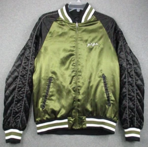 PRPS Bomber Jacket Large Mens Aviator Tiger Varsity Embroidered Quilted Satin - Picture 1 of 13