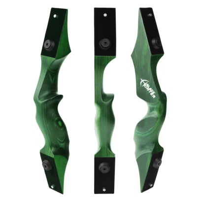 15" Recurve Bow Riser Square Takedown Wooden Archery Hunting RH LH Black Hunter - Image 1 of 4