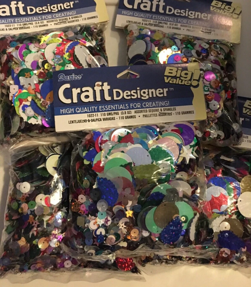 Darice 1022-11 Spangles Assorted Colors Assorted Sizes 110 grams