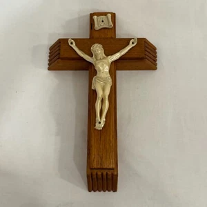 Crocifisso Ultimi Diritti Vintage Chiamata Malato Croce in Legno Candele e Borraccia Acqua Santa - Foto 1 di 16