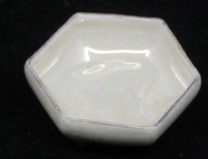 OLD D & Co. FRENCH LIMOGES PORCELAIN FOOTED OPEN SALT CELLAR, PEARLIZED GLAZE - Picture 1 of 2