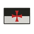 KNIGHTS TEMPLAR SHIELD iron-on PATCH embroidered CRUSADES RELIGIOUS MILITARY RED