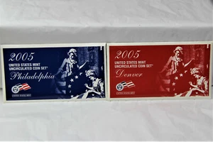2005 US MINT UNCIRCULATED COIN SET Denver, Philadelphia. Sealed Box. - Picture 1 of 12