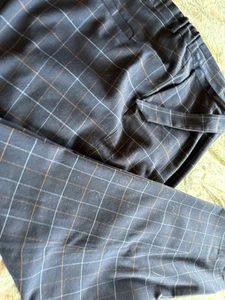 Arched Eyebrow Navabi Checked Navy Trousers Size 24 Beautiful Designer Quality  - Picture 1 of 15