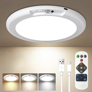 Rechargeable Motion Sensor Ceiling Light with Remote No Wiring Closet Light - Picture 1 of 7
