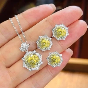 Juego de collar y pendientes nupciales de cristal Swarovski - Imagen 1 de 4