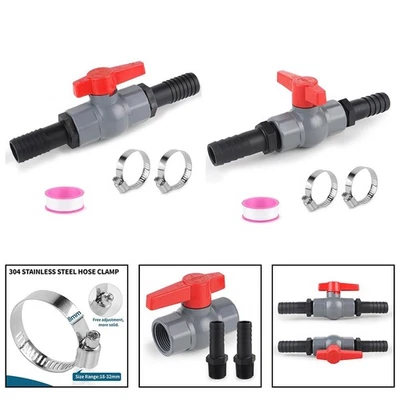 Glatter Wasserdurchfluss Kugelhahn mit Schlauchanschluss für Pool und Bewässer - Bild 1 von 4