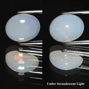 π 2.77ct 12.2x9.8mm Oval Cabochon Natural White Opal - Color Play, Ethiopia Gem - Picture 1 of 6