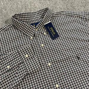 Camisa Ralph Lauren Performance Sarga Adulto 2XLT 2XL Alta Blanca Negra Poni a Cuadros - Imagen 1 de 21