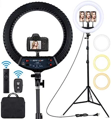 18 inch LED Ring Light with Tripod Stand Dimmable Makeup Ring light for Studio - Image 1 of 4