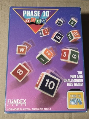 VINTAGE Phase 10 Dice COMPLETE Fundex 1993 Rummy Colors Numbers Scorepad - Image 1 of 3