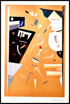 Litografía Wassily Kandinsky certificado de autenticidad original numerada Piet Mondrian Foto 1 de 4