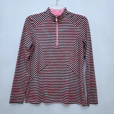 Tail Activewear Striped Long Sleeve 1/4 Zip Tennis Pickleball Golf Sporty Top M - Image 1 of 4