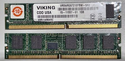 VIKING 15-11557-01 1GB VR5WR287218FBW-SF2 VIR11496A5C PC2-5300  ECC REG 244-Pin - Image 1 of 2