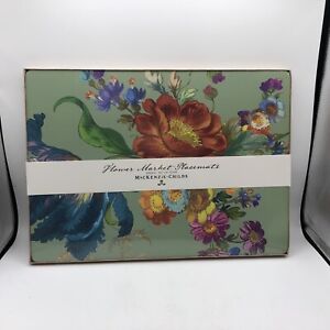 Mackenzie Childs Flower Market Placemats Green Set of 4 NEW Sealed