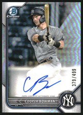 2022 Bowman Chrome Prospect Autographs Refractors #CPACB Cooper Bowman Auto /499