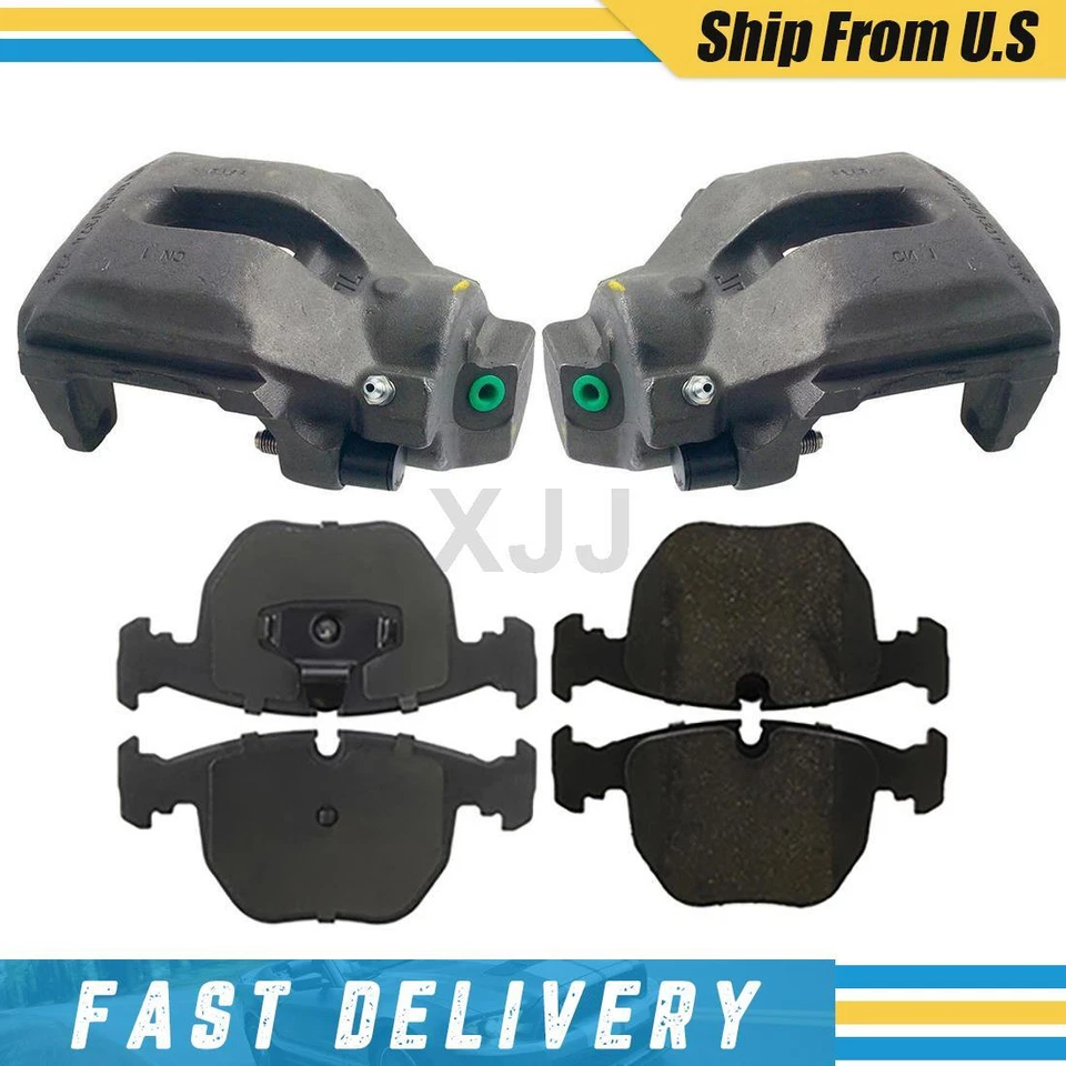 Front Left Front Right Brake Calipers & Ceramic Pads For 1997-2000 BMW 540i - Image 1 of 4