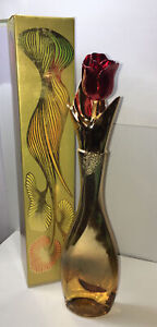 Avon Cologne Elegante Moonwind 4 fl oz Red Rose Gold Vase FULL 11.5 NOS