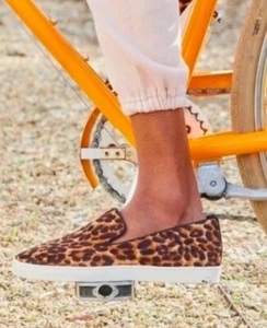 Birdies “The Swift” slip on sneakers in Calf Hair Leopard Print Sz 9.5 No Flaws - Picture 1 of 16