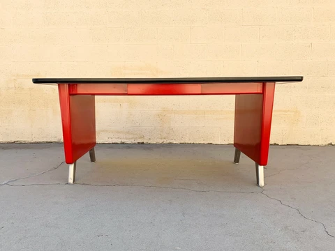 1960s AllSteel Panel Leg Tanker Table, Custom Refinished to Order Cover
