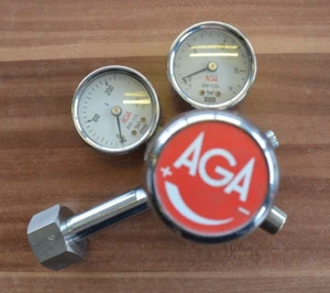 AGA Druckminderer Sauerstoff 200bar IO2 Flaschenanschluss: G 1/2 Zoll Druckminde - Bild 1 von 3