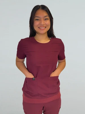 MED 1 Crew Neck Wine Scrub Set - Image 1 of 4