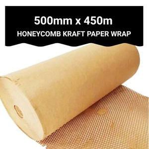 Honeycomb Kraft Paper Wrap Protective Packaging 500mm x 450m Stretched Length - Picture 1 of 1