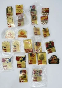 Vintage 1992 Coca-Cola Barcelona Olympic Pins with Stud Backing - Picture 1 of 5