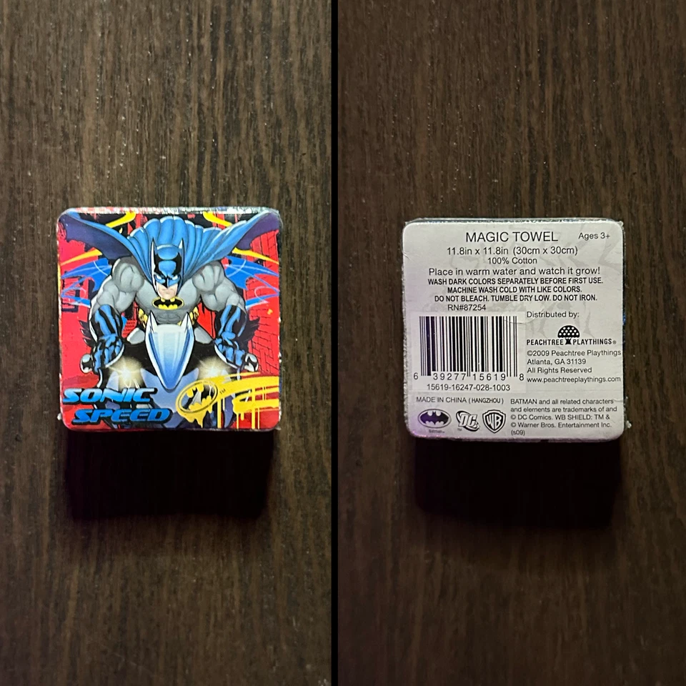 Toalla mágica Batman #2: DC Comics, Peachtree Playthings (2009) - 100 % algodón Foto 1 de 1