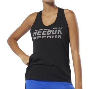 Reebok Workout Ready Meet You There Womens Training Vest Black Fitness Tank Top - Picture 1 of 4