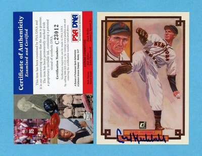 Carl Hubbell NY Giants HOFer Signed Donruss Grand Champion 3.5 x 5" Card PSA DNA - Image 1 of 2