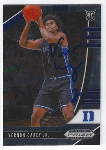 VERNON CAREY JR DUKE BLUE DEVILS SIGNED CARD WASHINGTON WIZARDS CHARLOTTE HORNET - Picture 1 of 1
