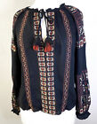 American Eagle Women's Tribal Patterned Tassled Blouse, Size M