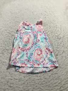 Lands End Tank Top Girls XL Blue Pink White Tie Dye Sleeveless - Picture 1 of 8