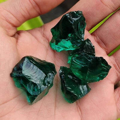 Piedra preciosa rugosa natural de 104 quilates con certificación de amatista verde brasileña sin cortar 5 piezas Foto 1 de 4