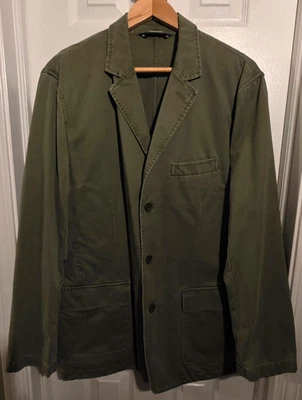 J.Crew 3 кнопки неструктурированный хлопок блейзер оливковый мужской большой L спортивное пальто - Изображение 1 из 4