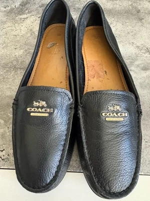 Mocasines Coach New York de cuero negro ópalo para mujer zapatos sin cordones para conducir talla 8 Foto 1 de 4