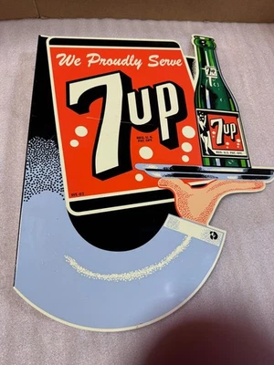 7up Flange Double-Sided Bottle Sign 2002 Limited Run WE-02 Only 2500 Made Rare - Image 1 of 4