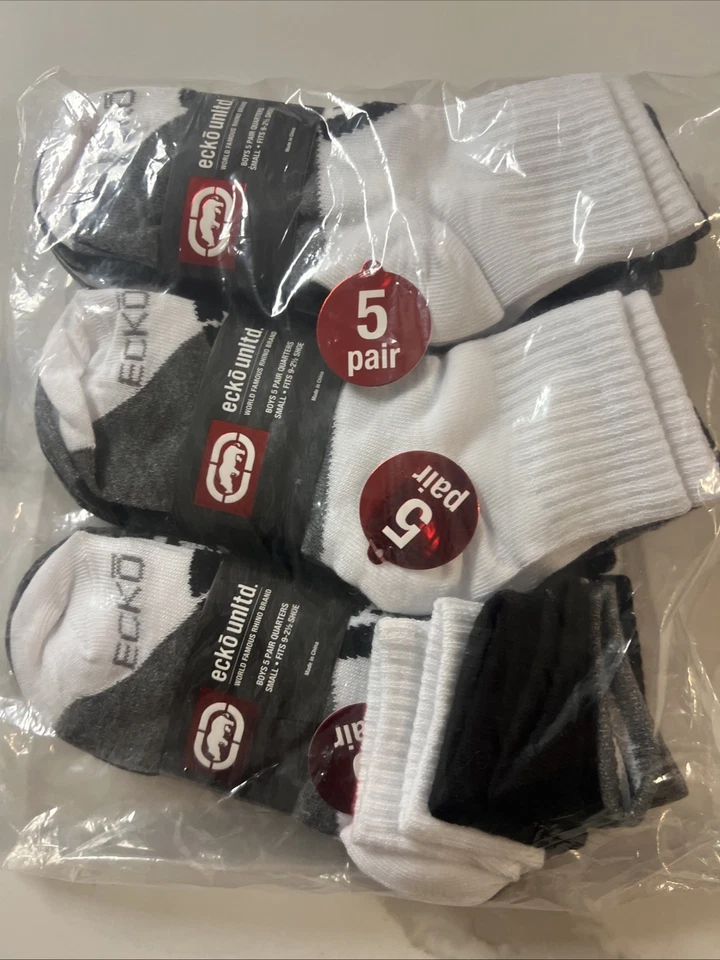 Ecko Unltd. Paquete de calcetines de cuarto para niños. 15 pares en total. ¡Nuevo!! Foto 1 de 3
