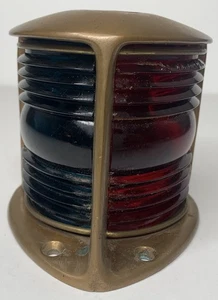 Lámpara Marina Nacional de Colección NML Latón Arco Lágrima Barco Azul Claro Rojo Vidrio - Imagen 1 de 18