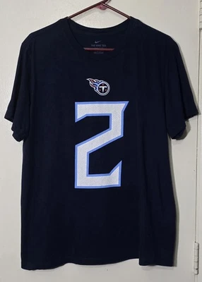 Camiseta Nike de los Tennessee Titans para hombre grande azul marino NFL #2 Jones Foto 1 de 4