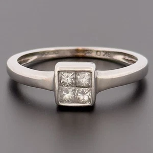 9ct White Gold 0.25ct Diamond Cluster Ring Size M 1/2 Hallmarked - Picture 1 of 10