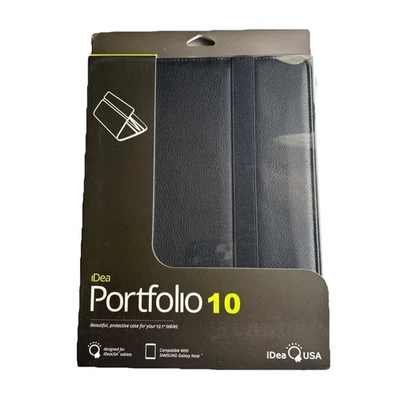 Portfolio 10 Leather Tablet Case for a 10.1 “ tablet. New. Black. Damaged box. - Image 1 of 4