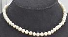 Vintage 14k Yellow Gold Clasp & 8mm white Freshwater Pearl Strand necklace 18"